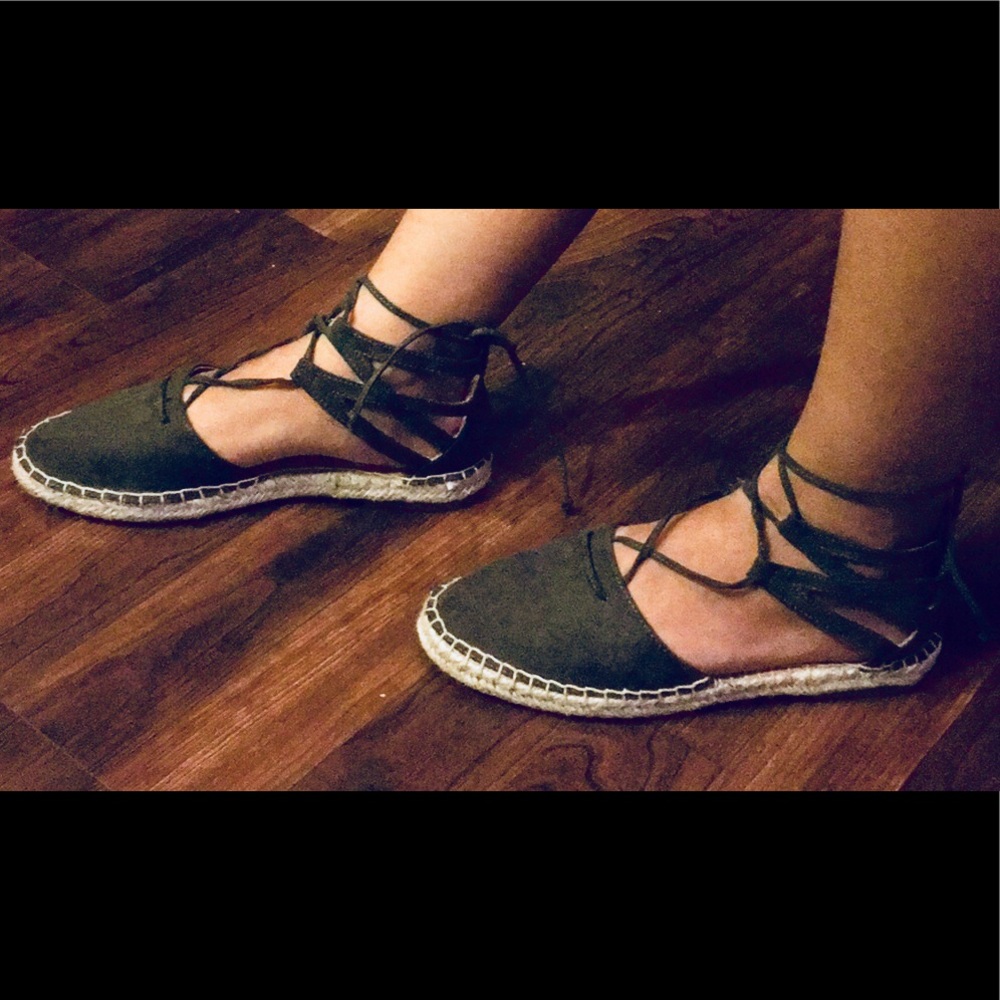 Report faux suede flat espadrilles